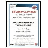 Jorge Polanco RC Auto 2013 Topps Pro Debut Autographs #PDA-JPO Elizabethton Twins Baseball Card