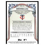 Brooks Lee RC Numbered /150 2024 Bowman Sterling Prospects #BSP-16 Minnesota Twins Baseball Card