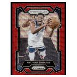 Anthony Edwards Ruby Wave Refractor 2023 Panini Prizm #108 Minnesota Timberwolves Basketball Card