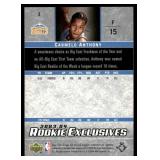 Carmelo Anthony RC 2004 Upper Deck Rookie Exclusives #15 Denver Nuggets Basketball Card