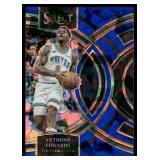 Anthony Edwards Blue Cracked Ice Prizm 2023 Panini Select #164 Minnesota Timberwolves Basketball Card