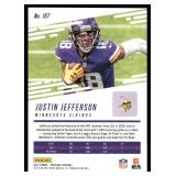 Justin Jefferson /299 Red SP 2021 Prestige #157, numbered 202/299, Minnesota Vikings Football Card