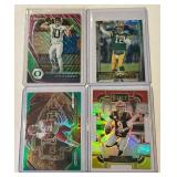 4-Card Superstar QC Lot - Patrick Mahomes, Joe Burrow, Justin Herbert, Aaron Rodgers Football Cards