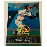 Chipper Jones Numbered RC /3999 Rare Insert 1993 Donruss Gold Leaf Rookies Leaf Fractal Foundation #153 Atlanta Braves Baseball Card