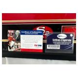 Joe Montana Signed Custom Framed Jersey - Triple Certified Auto (Including PSA DNA) in Beautiful 41.5x33.5" Custom Frame w/ 4 Super Bowl Logo Patch, Custom Plaque and Matting