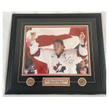Mario Lemieux Signed Photo - Gretzky COA, Custom 29x26" Framed w/ Canada Olympic Medallions, Plaque, Matting - BEAUTIFUL!!
