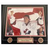 Mario Lemieux Signed Photo - Gretzky COA, Custom 29x26" Framed w/ Canada Olympic Medallions, Plaque, Matting - BEAUTIFUL!!