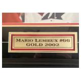 Mario Lemieux Signed Photo - Gretzky COA, Custom 29x26" Framed w/ Canada Olympic Medallions, Plaque, Matting - BEAUTIFUL!!