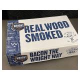 A - Box of Wright Brand Natural Hickory Smoked Bulk Bacon - 15 lbs