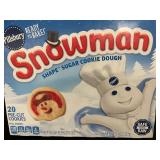 Box of Pillsbury Ready to Bake Snowman Sugar Cookie Dough - 12 Packs