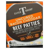 D - Silver T Brand Uncured Bacon Cheddar Beef Patties - 6 Count