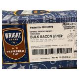 A - Box of Wright Brand Natural Hickory Smoked Bulk Bacon - 15 lbs