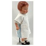 Vintage Composition Baby Doll with White Dress and Bonnet - Signed Nan