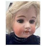 Antique Simon & Halbig Doll with Plaid Dress and Matching Hat