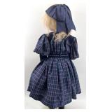 Antique Simon & Halbig Doll with Plaid Dress and Matching Hat