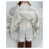 Antique F&W Goebel Porcelain Doll with Green Dress and Brown Shoes