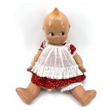 Vintage 1985 Kewpie Doll with Red Floral Dress and Jamboree First Ribbon