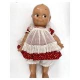 Vintage 1985 Kewpie Doll with Red Floral Dress and Jamboree First Ribbon