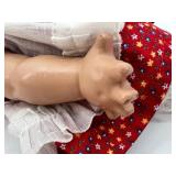 Vintage 1985 Kewpie Doll with Red Floral Dress and Jamboree First Ribbon