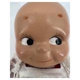 Vintage 1985 Kewpie Doll with Red Floral Dress and Jamboree First Ribbon