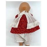 Vintage 1985 Kewpie Doll with Red Floral Dress and Jamboree First Ribbon