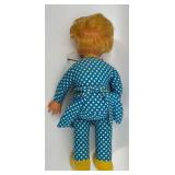 Vintage Mrs. Beasley Doll with Blue Polka Dot Dress
