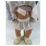 Vintage 1930s & 1940s Compo Toddler Doll in Blue Polka Dot Dress