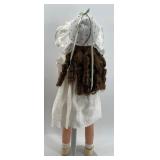 Vintage 1930s & 1940s Compo Toddler Doll in Blue Polka Dot Dress