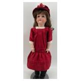 Antique Armand Marseille 390 Bisque Head Doll in Red Dress