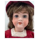 Antique Armand Marseille 390 Bisque Head Doll in Red Dress