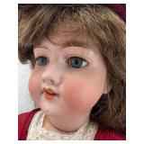 Antique Armand Marseille 390 Bisque Head Doll in Red Dress