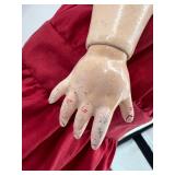 Antique Armand Marseille 390 Bisque Head Doll in Red Dress