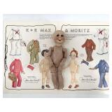 Vintage Simon & Halbig K & R Max and Moritz Doll with Outfit Sheet