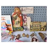 Collection of Vintage Paper Dolls and Decorations