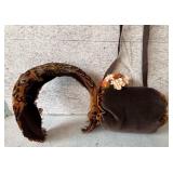 Collection of Vintage Fur and Fabric Hats, Headband, Purse and Muffler