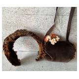 Collection of Vintage Fur and Fabric Hats, Headband, Purse and Muffler