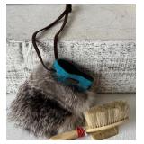 Collection of Vintage Fur and Fabric Hats, Headband, Purse and Muffler