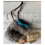 Collection of Vintage Fur and Fabric Hats, Headband, Purse and Muffler