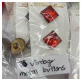 Large Collection of Assorted Vintage Buttons including Glass