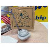 Annalee Doll Society Membership Kit with 2 Vintage Dolls - Baseball Player and Drum Player