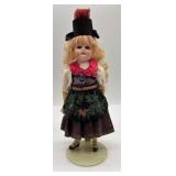 Vintage Miniature Bisque Doll in Traditional Folk Costume - Marked 117