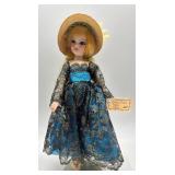 Handcrafted Porcelain Doll by Dotz Dolls - Vintage Style with Lace Dress and Straw Hat