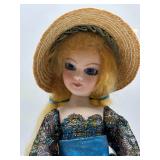 Handcrafted Porcelain Doll by Dotz Dolls - Vintage Style with Lace Dress and Straw Hat
