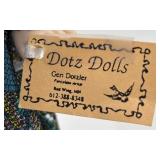 Handcrafted Porcelain Doll by Dotz Dolls - Vintage Style with Lace Dress and Straw Hat