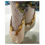 Handcrafted Porcelain Doll by Dotz Dolls - Vintage Style with Lace Dress and Straw Hat