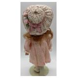 Vintage SIMON HALBIG Porcelain Doll with Pink Dress and Bonnet