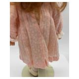 Vintage SIMON HALBIG Porcelain Doll with Pink Dress and Bonnet