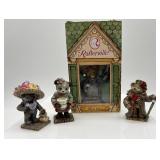 Rafterville Collectible Bear Figurine Set with Box - Qty 4