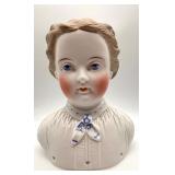 Antique Porcelain Bavarian Bust with Hand-Painted Features