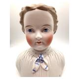 Antique Porcelain Bavarian Bust with Hand-Painted Features